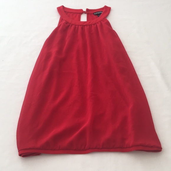 Express Tops - Express Mixed Media Halter Tank